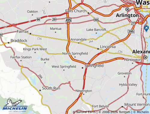 Carte MICHELIN North Springfield - ViaMichelin