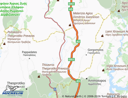 MICHELIN Ano Drymonas map - ViaMichelin