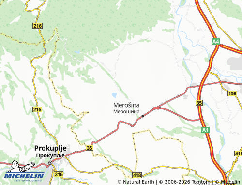 Mapa MICHELIN Oblačina - ViaMichelin