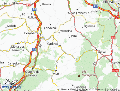 MICHELIN Cadaval map - ViaMichelin