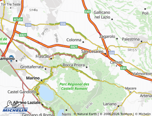 Mapa MICHELIN Monte Compatri - ViaMichelin