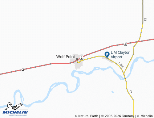 Mappa MICHELIN Wolf Point - ViaMichelin
