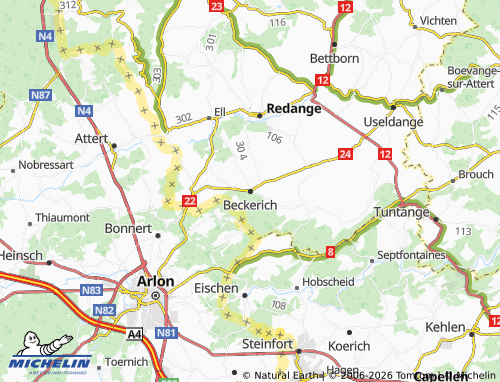 MICHELIN Beckerich map - ViaMichelin