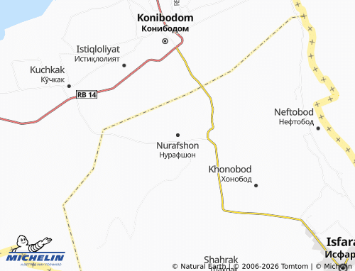Mappa MICHELIN Nurafshon - ViaMichelin