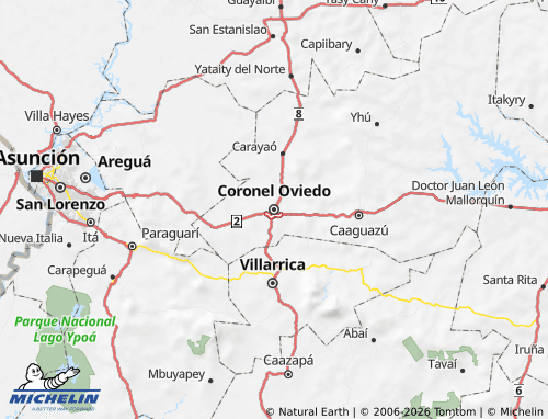 MICHELIN Caaguazú map - ViaMichelin