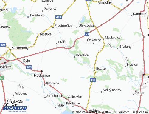 Kaart MICHELIN Borotice - ViaMichelin