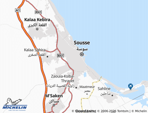 Carte MICHELIN Sousse Jawhara - ViaMichelin