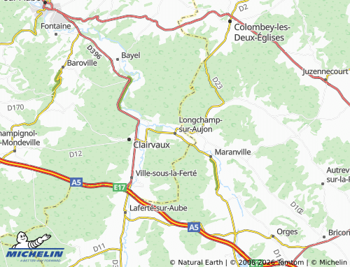 Mappa MICHELIN Longchamp-sur-Aujon - ViaMichelin
