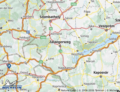 MICHELIN Zala map - ViaMichelin
