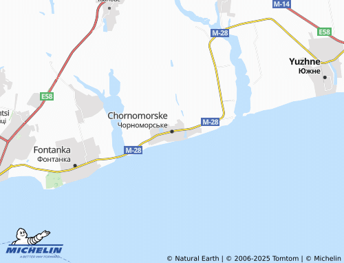 MICHELIN Chornomorske map - ViaMichelin