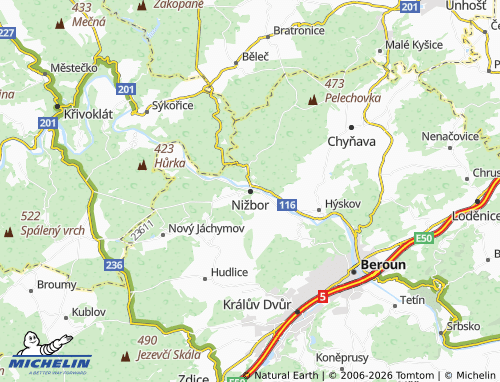Mappa MICHELIN Nižbor - ViaMichelin