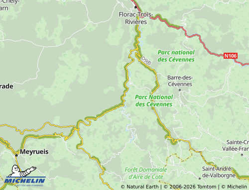 Mappa MICHELIN Vebron - ViaMichelin