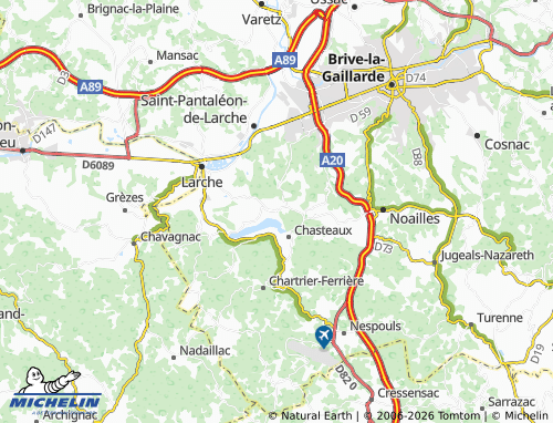 Kaart MICHELIN Lissac-sur-Couze - ViaMichelin