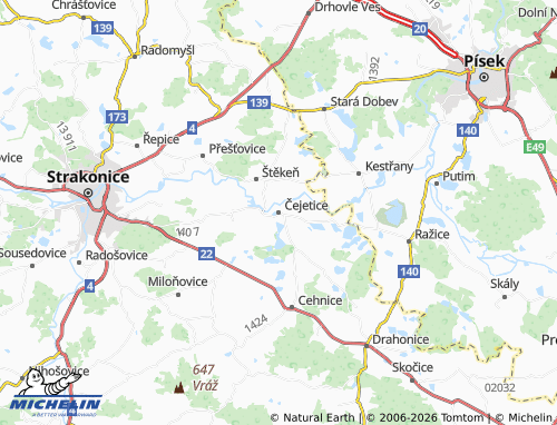 Mappa MICHELIN Čejetice - ViaMichelin