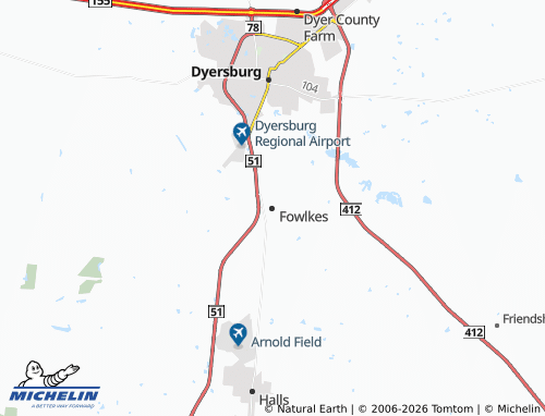 Mapa MICHELIN Fowlkes - ViaMichelin