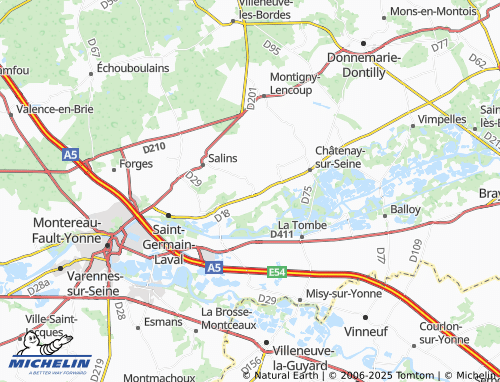 MICHELIN Courcelles-en-Bassée map - ViaMichelin