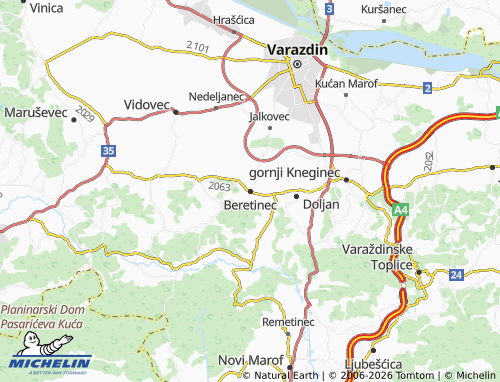 MICHELIN-Landkarte Beretinec - ViaMichelin