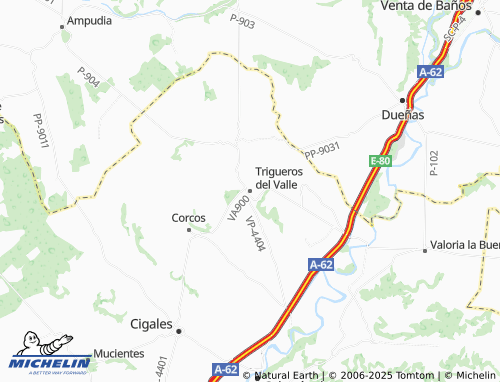 Kaart MICHELIN Trigueros del Valle - ViaMichelin