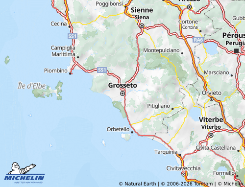 MICHELIN-Landkarte Grosseto - ViaMichelin