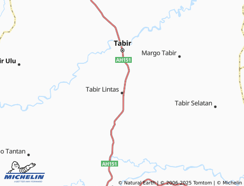 MICHELIN Tabir Lintas map - ViaMichelin
