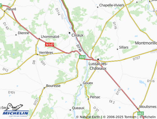 MICHELIN-Landkarte Mazerolles - ViaMichelin