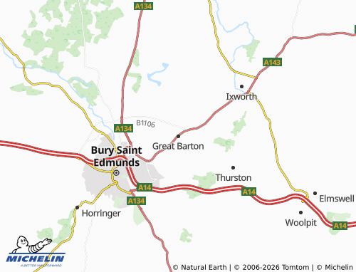 Mapa MICHELIN Great Barton - ViaMichelin