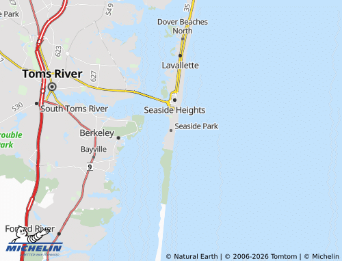 Mappa MICHELIN Seaside Park - ViaMichelin