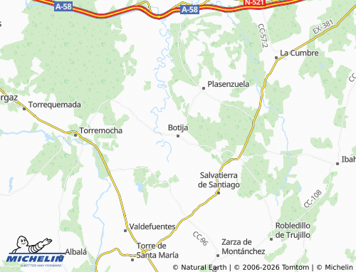 MICHELIN Botija map - ViaMichelin
