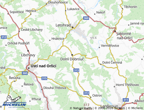 Mappa MICHELIN Dolní Dobrouč - ViaMichelin