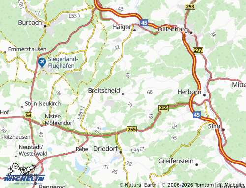 Mapa MICHELIN Breitscheid - ViaMichelin