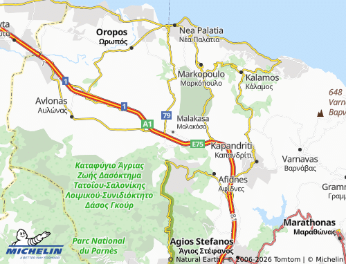 Mapa MICHELIN Malakasa - ViaMichelin