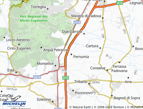 MICHELIN Pernumia map - ViaMichelin