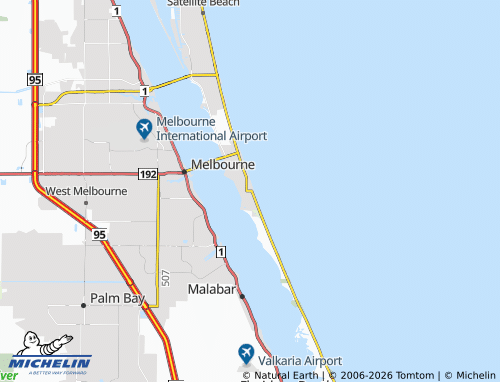 Carte MICHELIN Melbourne Beach - ViaMichelin