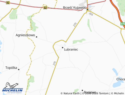MICHELIN Lubraniec map - ViaMichelin