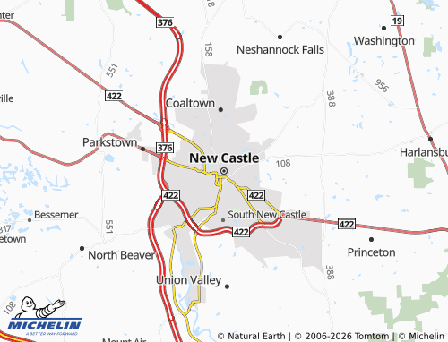 Mappa MICHELIN New Castle - ViaMichelin