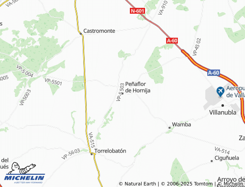 MICHELIN Peñaflor de Hornija map - ViaMichelin