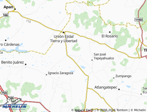 MICHELIN San Lorenzo Soltepec map - ViaMichelin