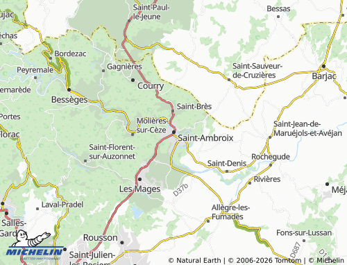 MICHELIN Saint-Ambroix map - ViaMichelin