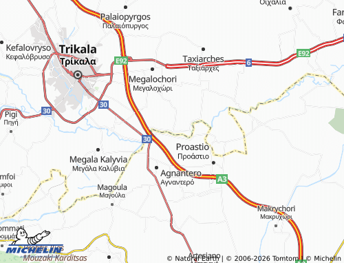 MICHELIN Glinos map - ViaMichelin
