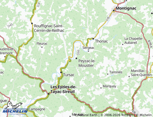 MICHELIN Peyzac-le-Moustier map - ViaMichelin