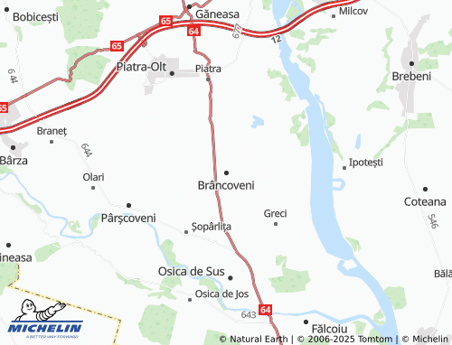 MICHELIN Brâncoveni map - ViaMichelin
