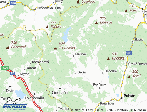 Mappa MICHELIN Málinec - ViaMichelin