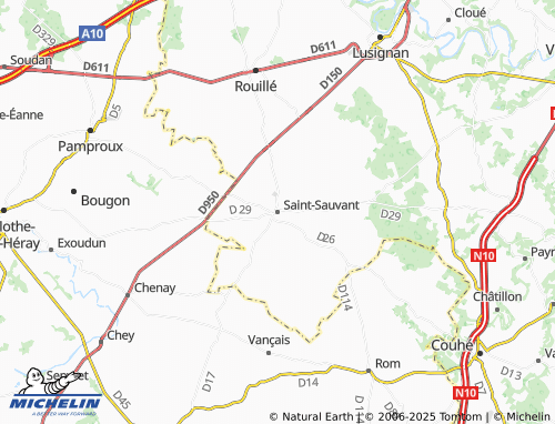 MICHELIN Saint-Sauvant map - ViaMichelin