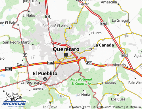 MICHELIN Jardines de Querétaro map - ViaMichelin
