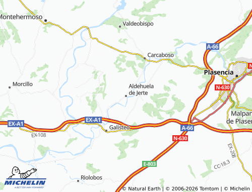 Mapa MICHELIN Aldehuela de Jerte - ViaMichelin