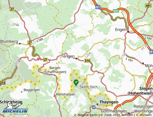 MICHELIN Tengen map - ViaMichelin