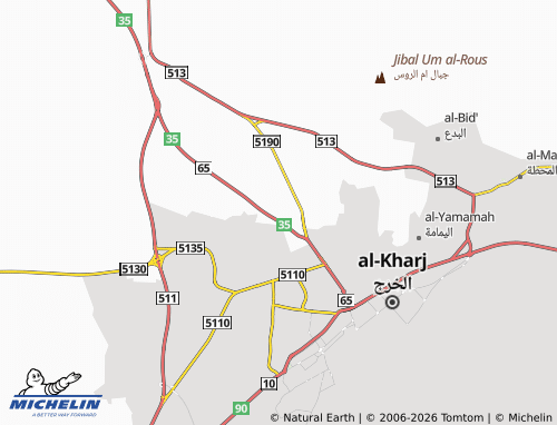 MICHELIN-Landkarte al-Bid' - ViaMichelin