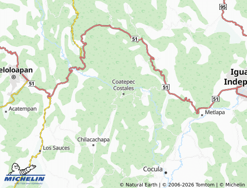 MICHELIN Coatepec Costales map - ViaMichelin