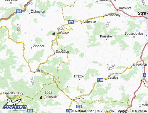 Kaart MICHELIN Strašice - ViaMichelin