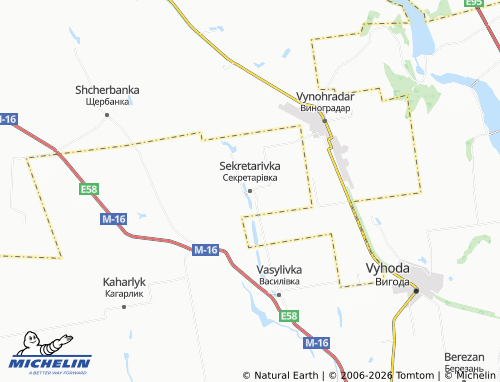 Mapa MICHELIN Sekretarivka - ViaMichelin